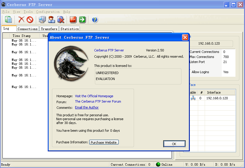 Cerberus Ftp Server  Serial