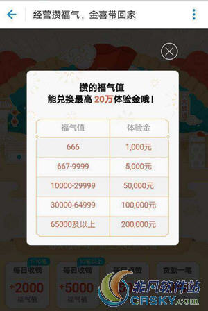 支付宝经营攒福气体验金