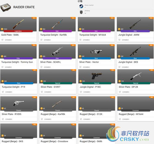 绝地求生大逃杀枪械皮肤
