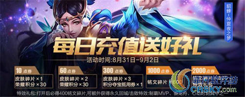 王者荣耀累计充值活动
