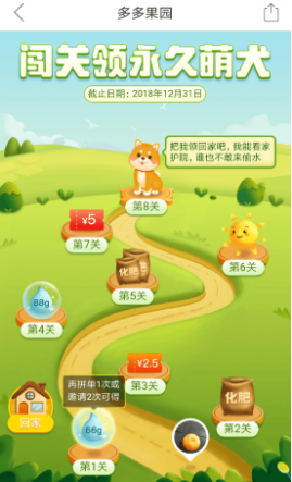 拼多多怎么领取萌犬防止果园的水滴被偷
